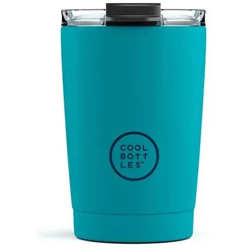 COOL BOTTLES TERMO 330 ML Nerezový termo hrnek, tyrkysová, velikost 330 ML