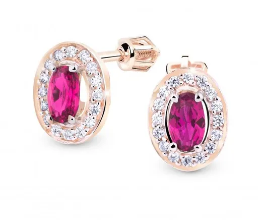 Cutie Jewellery Třpytivé zlaté náušnice se zirkony Z8049-30-X-4 červená