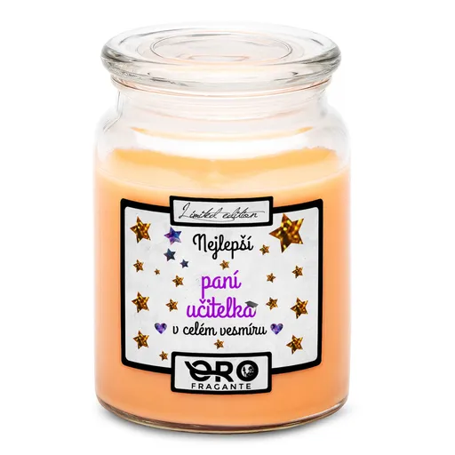 Svíčka Nejlepší paní učitelka ve vesmíru (Vůně svíčky: Tropické ovoce)