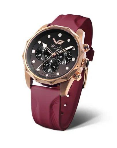 Vostok Europe Vilnele Chrono JS20-125B751 - Bordó silikonový řemínek navíc