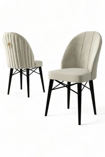 Sada židlí (6 kusů) Ritim - Cream, Black