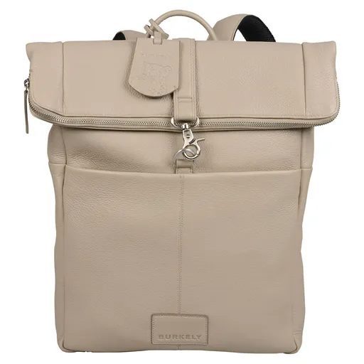Rolovací dámský kožený batoh Burkely Roll - béžovo-šedá