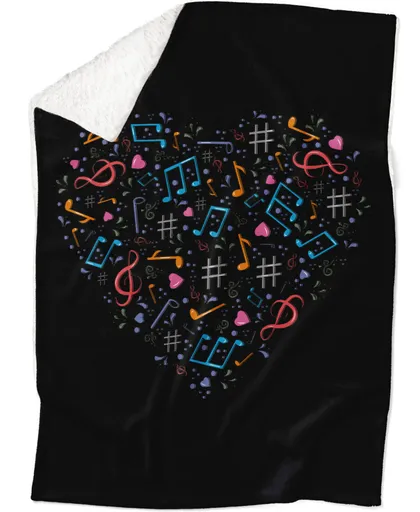 Deka Srdce z not (Podšití beránkem: ANO)