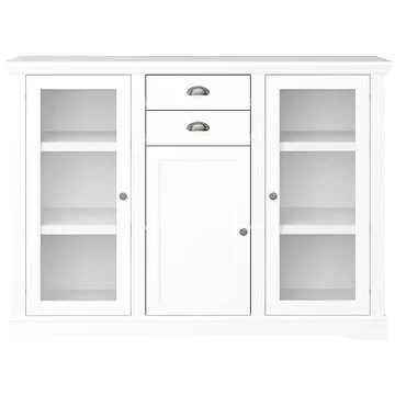 Tvilum Bílá prosklená komoda - Abba 135, šířka 140 cm (63264)