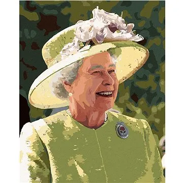 Usmívající královna Alžběta II., 80×100 cm, bez rámu a bez vypnutí plátna (6073032)
