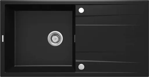 DEANTE Eridan černá Granitový dřez s odkapávačem ZQE_N713