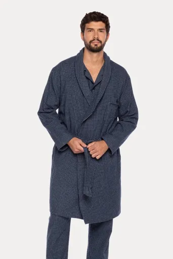 Pánský flanelový župan JAVIER L Tmavě modrá