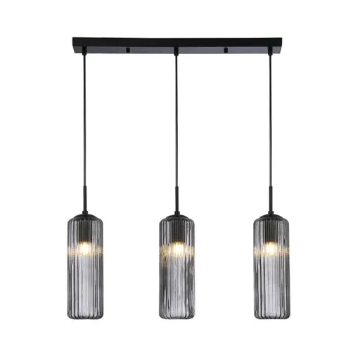 ACA Lighting závěsné svítidlo FAME černé sklo a kov IP20 3xE27 LT19P3BK