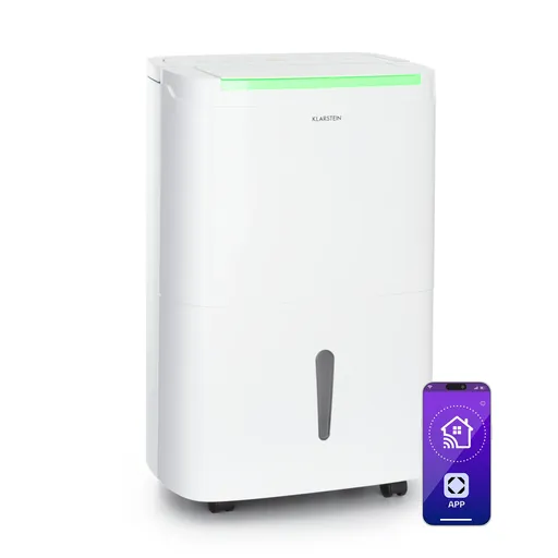 Klarstein DryFy Pro Connect Smart, Odvlhčovač vzduchu,  Wi-Fi, Kompresní, 30 l/d, 50–60 m², Bílý