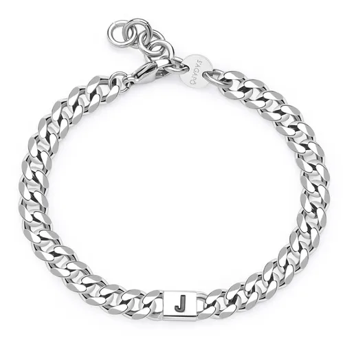 S'Agapõ Pánský ocelový náramek s písmenem J Monogram SMG20