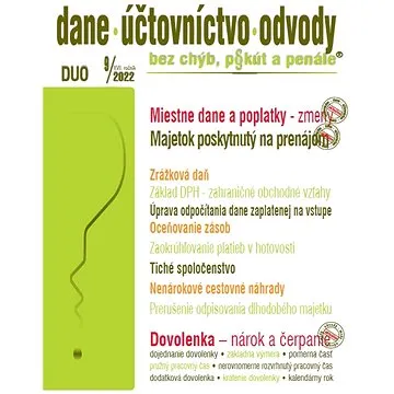 DUO 9/2022  – Miestne dane a poplatky, Nárok a čerpanie dovolenky (9771336798244)