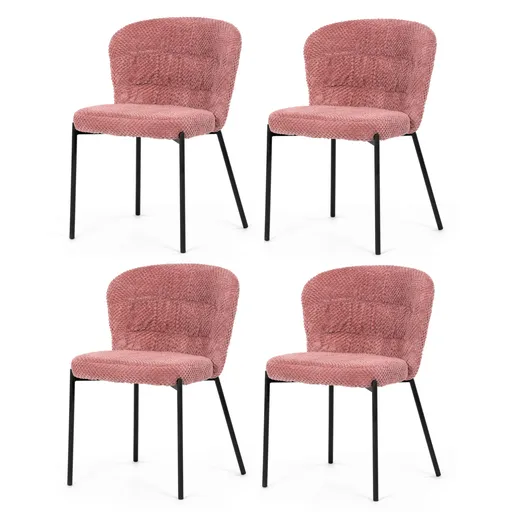Sada jídelních židlí Bouclé CT-W1077 PINK2, 4 ks
