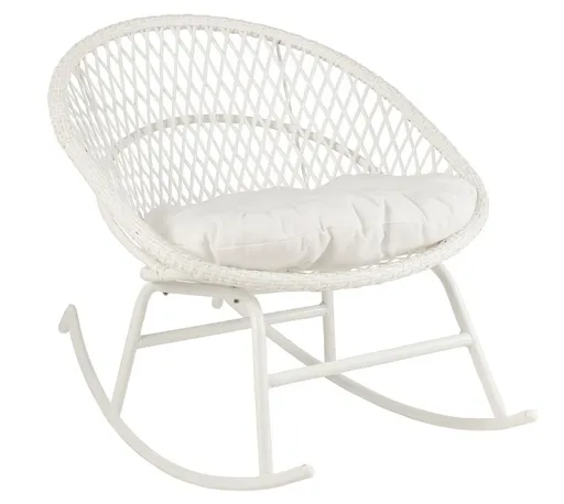 Bílé ratanové zahradní houpací křeslo Zayo White - 118*82*78 cm J-Line by Jolipa