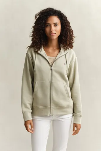 MIKINA GANT SHIELD ZIP HOODIE COUNTRY BEIGE