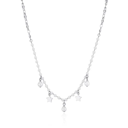 S'Agapõ Slušivý ocelový náhrdelník s hvězdami Wisdom SWI01
