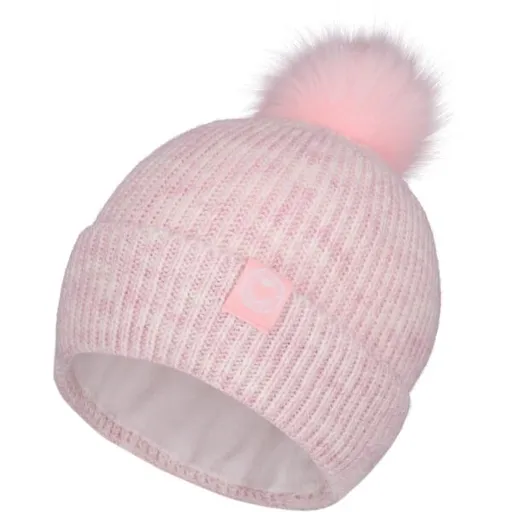Lewro KLEASA Dívčí pletená čepice, růžová, velikost 4-7Y