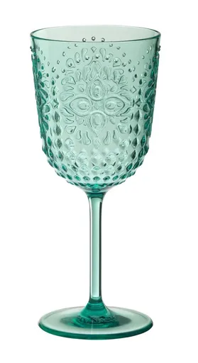 Modrá plastová sklenička na noze Aqua Blue - Ø 9*20 cm/ 400 ml J-Line by Jolipa