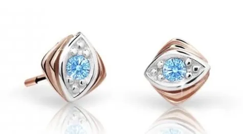 Cutie Jewellery Dětské náušnice z růžového zlata C1897-30-X-4 světle modrá