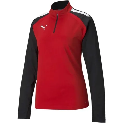 Puma TEAMLIGA 1/4 ZIP TOP W Dámská fotbalová mikina, červená, velikost