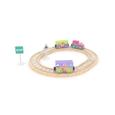 Hrací set s kolejemi - vlak pro holčičky 15 ks