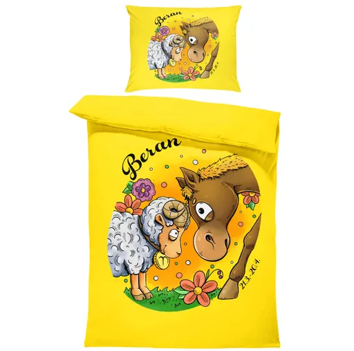 Povlečení Koňská znamení – beran (Rozměr : 1x140/220 + 1x90/70)