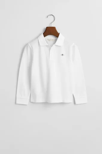 POLOKOŠILE GANT SHIELD LS PIQUE POLO WHITE