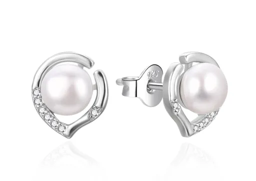 Agato Stříbrné náušnice s pravou sladkovodní perlou AGT-E240PW-P