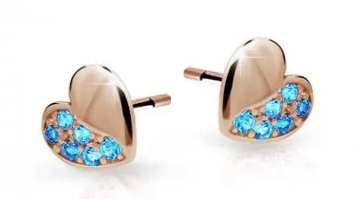 Cutie Jewellery Dětské náušnice z růžového zlata C2160-30-X-4 světle modrá