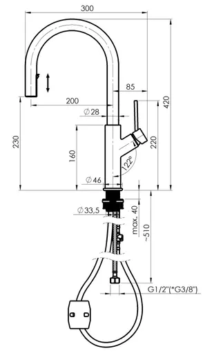 Rubineta Dřezová baterie BONA-33 grafitová OLBABO331DG8