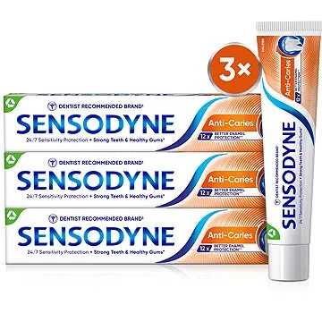 SENSODYNE Anti Caries proti zubnímu kazu 3× 75 ml (2000027065400)