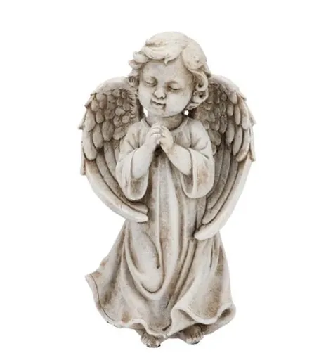 Šedá antik cementová dekorace modlící se anděl - 17*11*29 cm daan kromhout