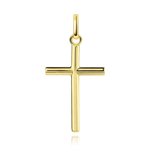 Zlatý přívěsek 14K Latinský kříž s kulatými rameny