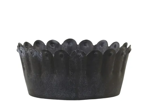 Granitový antik kovový svícen na čajovou svíčku Dorra - Ø 8*3,5 cm Chic Antique