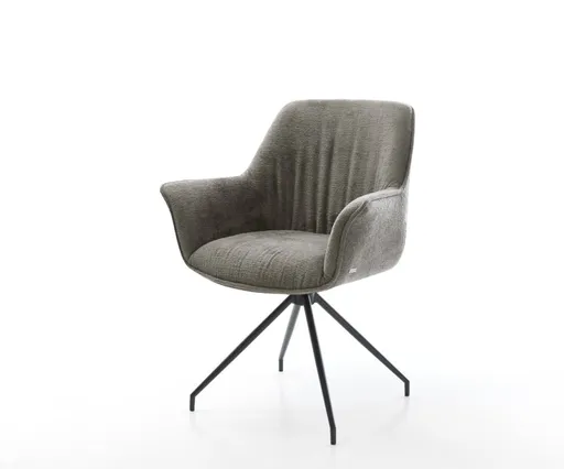 Jídelní židle Keila-Flex s područkami bouclé měkký tmavě béžová