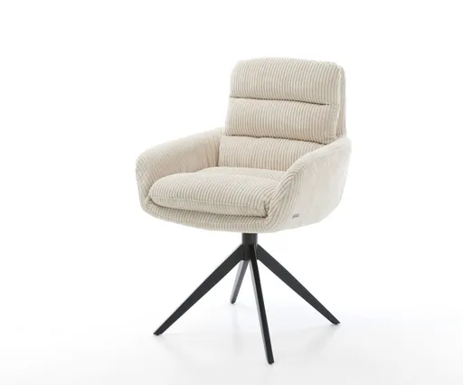 Otočná židle Abelia-Flex s područkami Šňůra béžová Křížový rám