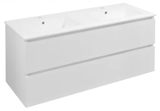 Sapho EZARA dvojumyvadlová skříňka 120x55x46cm, bílá lesk, EZ121-3030