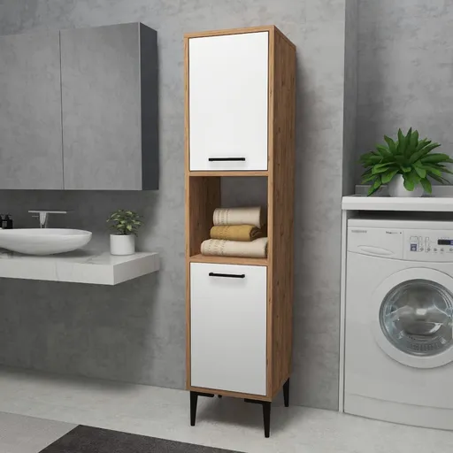 Víceúčelová skříňka Daminol - Atlantic Pine, White