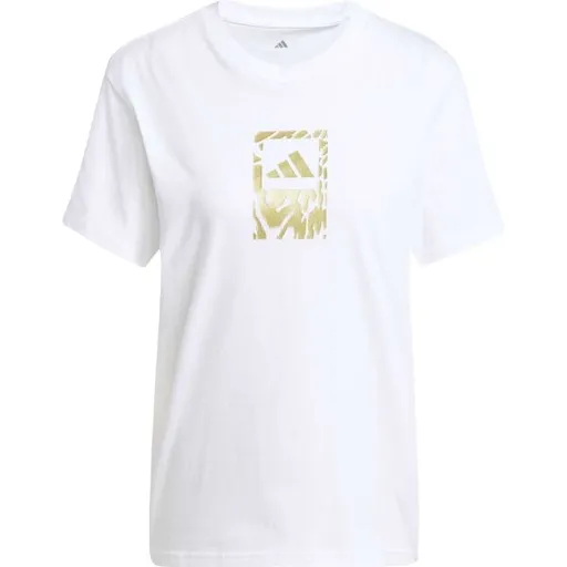 adidas TECH METALLIC TEE Dámské triko, bílá, velikost