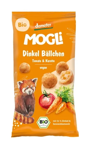 MOGLi BIO Špaldové kuličky s rajčaty a mrkví 40 g