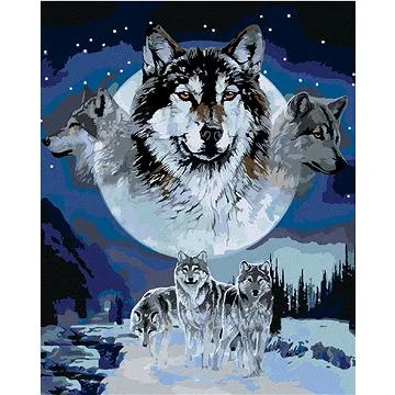 Zuty - Malování podle čísel - VLCI A ÚPLNĚK (AL AGNEW), 80x100 cm, vypnuté plátno na rám (HRAmmb05479nad)