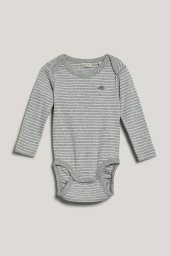 BODY GANT STRIPED SHIELD AMERICAN NECK BODY LIGHT GREY MELANGE
