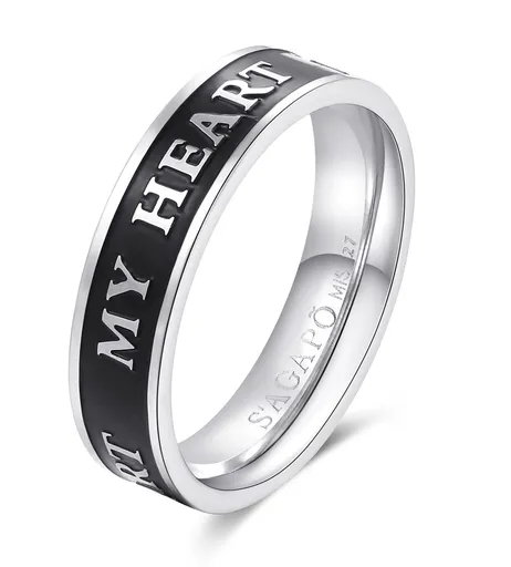 S'Agapõ Stylový pánský prsten z oceli For Love SFV38 61 mm