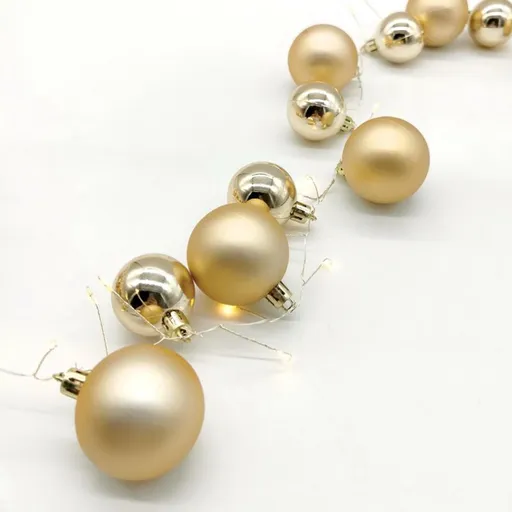 ACA Lighting 40 stříbrných a chromovaných baněk 80 mini LED dekorační řetěz, WW, stříbrný měďený drát, na baterie (3xAA) IP20 30cm+2m X068011228