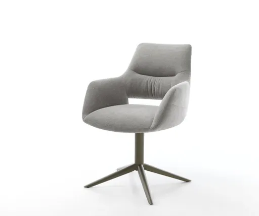 Jídelní židle Yago-Flex s područkami potahová látka Měkký šedá