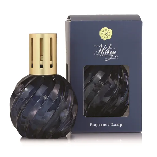 Ashleigh & Burwood London Velká katalytická lampa SPIRAL BLUE skleněná modrá