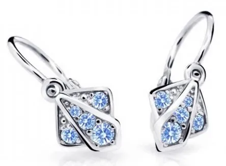 Cutie Jewellery Dětské náušnice z bílého zlata C2241-10-X-2 světle modrá