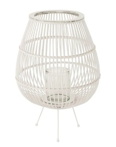 Bílá dřevěná lucerna na nožkách Daya L - Ø40*59 cm J-Line by Jolipa