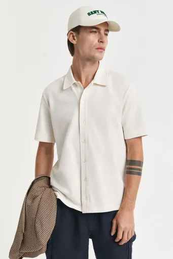 POLOKOŠILE GANT TEXTURED SS SHIRT CREAM