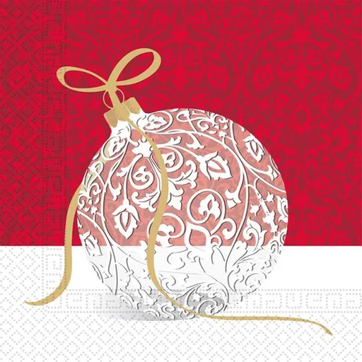 PROCOS Vánoční papírové ubrousky 33x33cm 3vrstvé ozdoba s mašlí 20ks