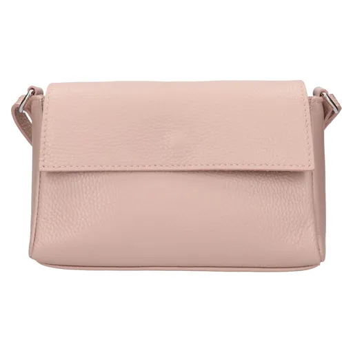 Dámská kožená crossbody kabelka Italia Darina - růžová